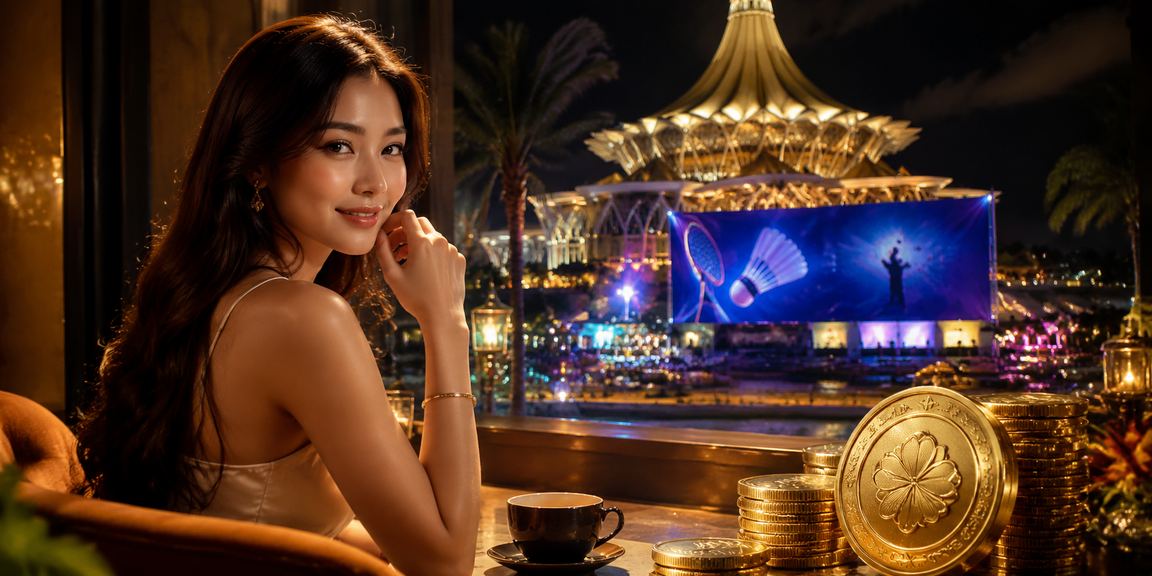 Suasana hiburan kasino gaya Melayu di Sarawak dengan paparan skrin digital